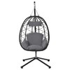 PAGED Egg Swing Chair with Stand, Indoor/Outdoor Wicker Hanging Chair for Patio, Balcony, Living Room, or Bedroom - 4 of 4