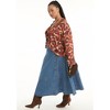 June + Vie by Roaman's Fit-And-Flare Denim Midi Skirt - 4 of 4