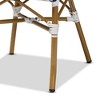 2pc Alaire Bamboo Style Stackable Bistro Dining Chair Set White/Blue/Brown - Baxton Studio - 3 of 4