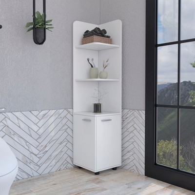 62H" Tall Corner Cabinet with 3-Tier Shelf and 2-Door