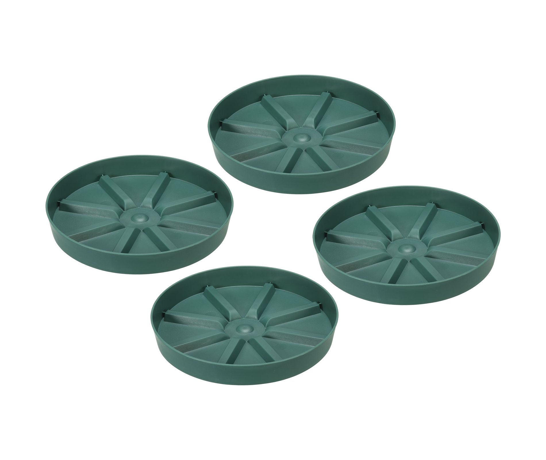 Unique Bargains Lightweight Sturdy Durable Stylish Appearance Plant Saucers 4 Pcs Green 7.5 Inch