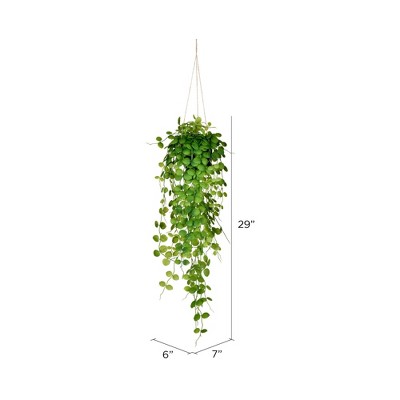 29" Green Artificial Mini Leaf Ivy in Hanging Pot