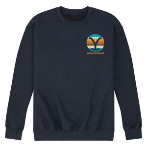 Men's - Yellowstone - Y Brand Blanket Left Chest Graphic Fleece Sweatshirt - 1 of 4