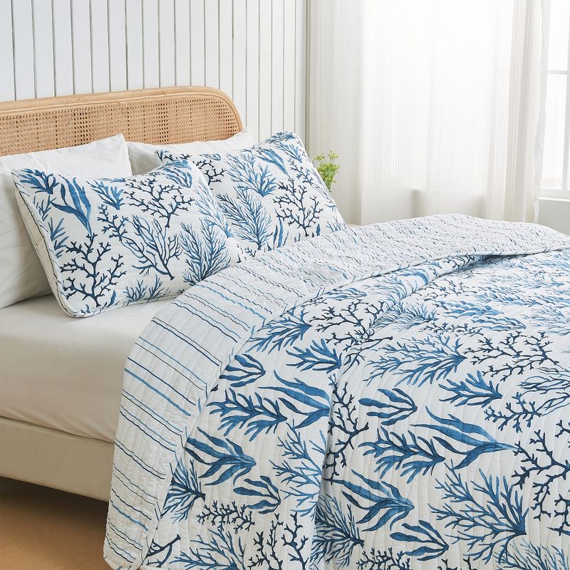 Coastal Inspired Quilted Coverlet Set with Shams, 4 of 7