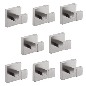 8 Pack Wall-Mounted Stainless Steel Bathroom Towel Hooks/Coat Hooks for Bathroom, Bedroom, Kitchen - 1 of 4