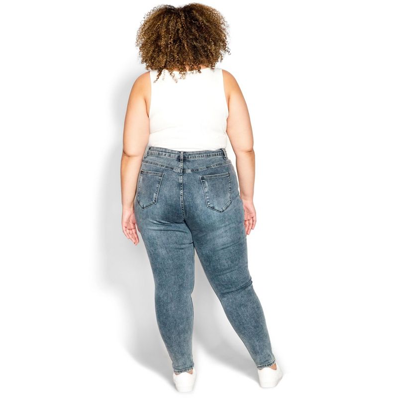 Women's Plus Size Classic Buttons Jean - blue gray | CITY CHIC, 2 of 5