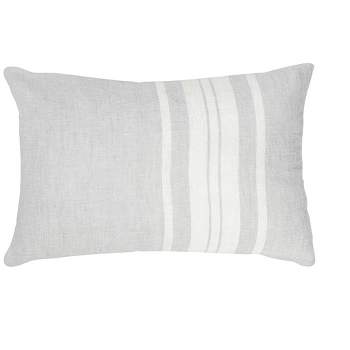 Light Grey Bold Stripes So Soft Linen Pillow
