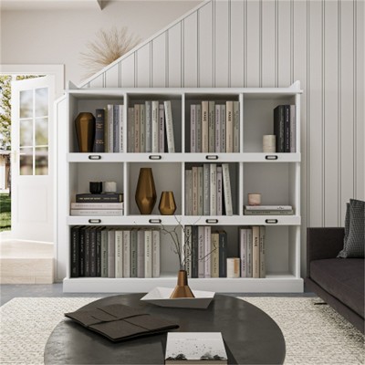 SKRAN 10-Shelf Bookcase with Cubbyhole Storage -  MDF Bookshelf for Books, Binders, Photos, and Collectibles