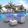 4-Piece Rattan Patio Set – Modular Sectional with Storage Box & Glass Table, Weather-Resistant for Outdoor Lounge, Balcony - 2 of 4