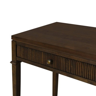 Kenna Dark Brown Wood and Metal Console Table with Storage