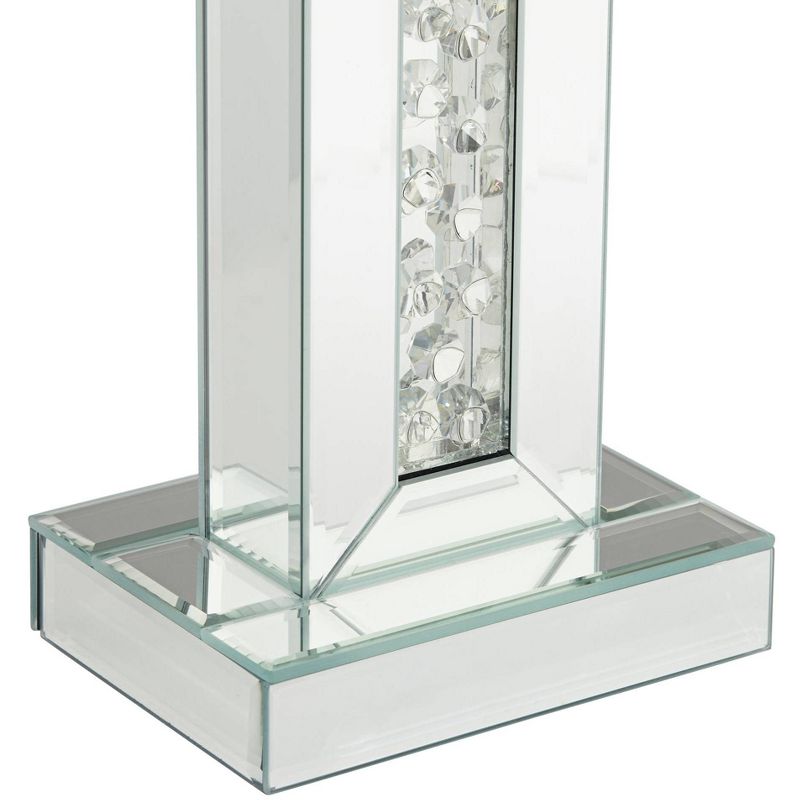 Studio 55D Dahlia Crystal and Mirrored Glass Pillar Candle Holder, 3 of 8