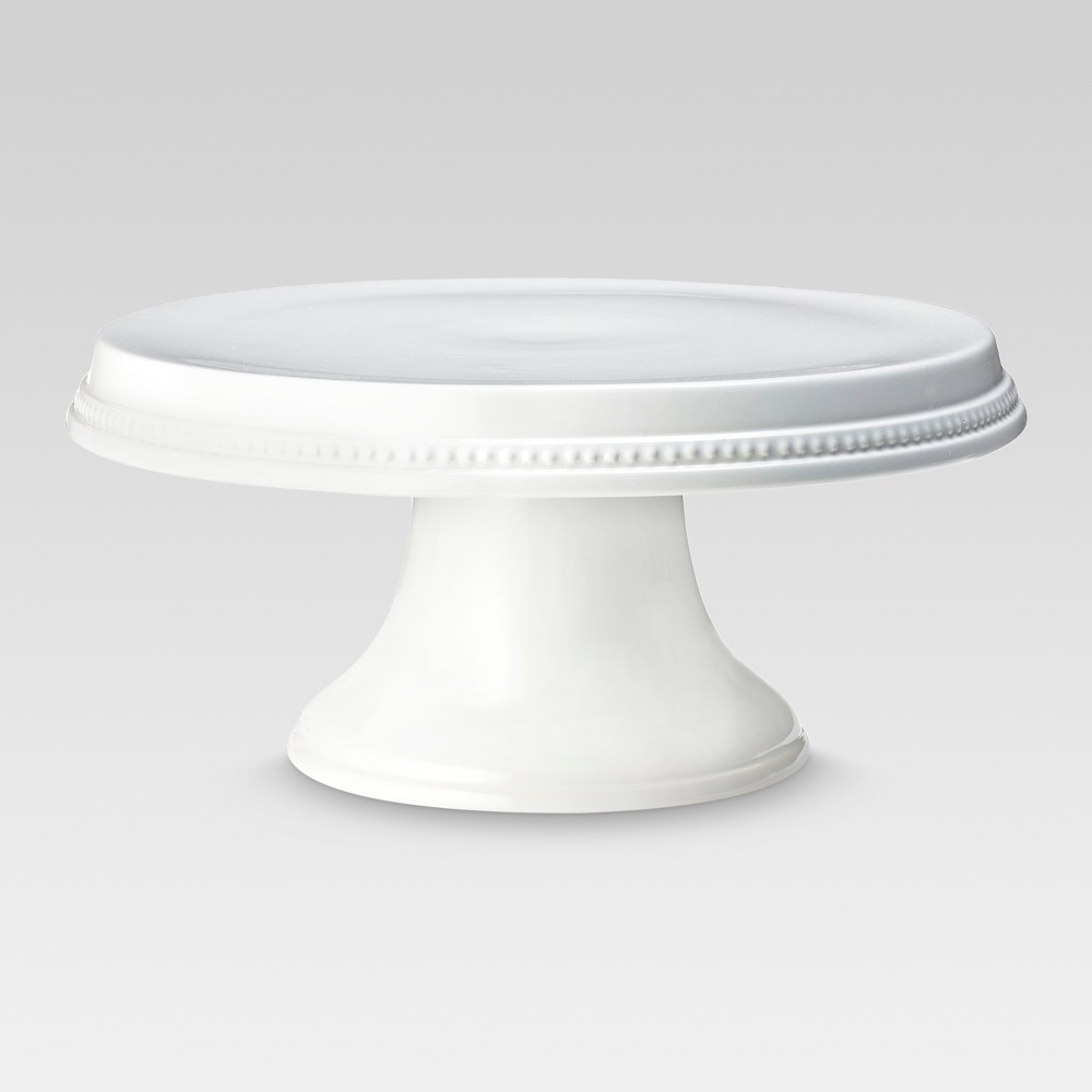Photos - Serving Pieces Beaded Cake Stand White - Threshold™
