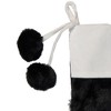 Northlight 20.5-Inch Black and White Christmas Stocking with Corduroy Cuff - image 2 of 2