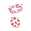 Hudson Baby Infant Girls Cotton Headband and Scratch Mitten Set, Watermelon, 0-6 Months - 3 of 4