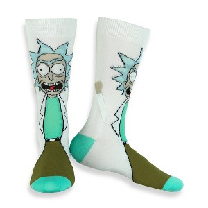 Rick and Morty Socks Men's Rick Character Design 3D Arms Mid Calf Crew Socks 1 Pair Fits Shoe Size 8-12 Multicolored - 1 of 4