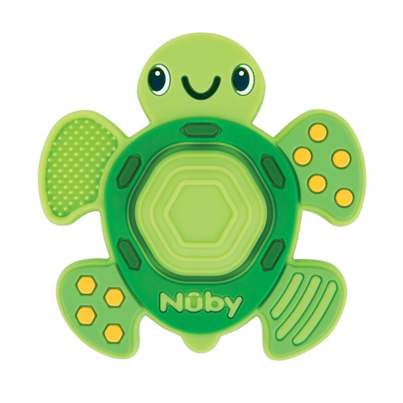 Nuby Teethe N&#39; Pop Sensory Play Silicone Teether for Babies - Turtle Design, 1 of 9