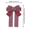 Elerevyo Women Ribbon Brooch Pin Striped Long Tail Bow Ties - 2 of 4