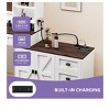 Farmhouse Makeup Vanity Desk Set LED Lighted Mirror with 6 Drawers Vanity Table - 2 of 4
