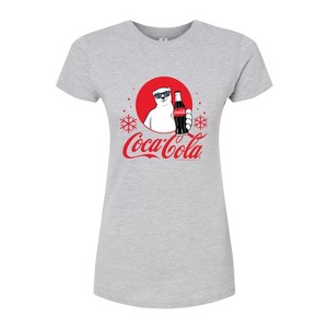 Women's - Coca-Cola - Polar Bear Circle With Snowflakes Fitted Graphic T-Shirt - 1 of 3