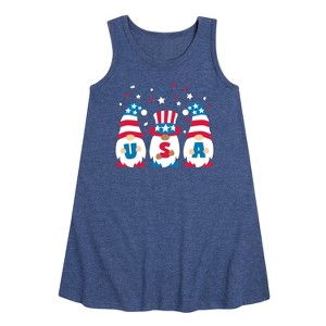 Girls' - Instant Message - Fourth of July Graphic Sleeveless Aline Dress - 1 of 4