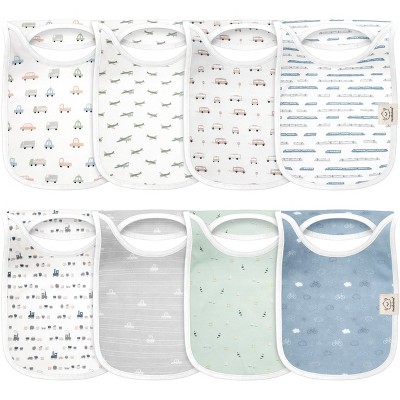 Image of KeaBabies 8-Pack Hallo Baby Drool Bibs , Baby Bibs for Boys, Girls, Pull-on Bibs for Baby Boy, Baby Girl, Baby Bib Unisex (Vessels)