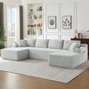 Compressible Corduroy U-Shaped Modular Sectional Sofa with Pocket Spring Support, Minimalist Cloud Couch for Living Room - 4 of 4