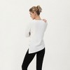 Anna-Kaci Active Women's Long Sleeve Asymmetrical Hem Pullover Top with Crew Neck and Relaxed Fit - 4 of 4