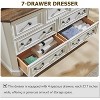 54" Farmhouse 7 Drawers Dresser for Bedroom, Vintage Design Wide Wood Rustic Chest of Drawers for Living Room, Hallway - 2 of 4