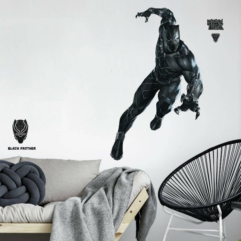 Black Panther Peel and Stick Giant Kids&#39; Wall Decal, 4 of 9