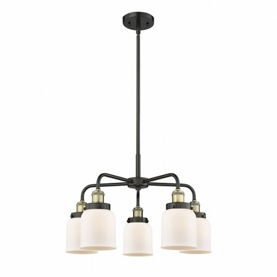 Bell - 5 Light Stem Hung Chandelier In Art Deco Style-14.75 Inches Tall and 23 Inches Wide