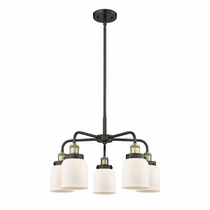 Bell - 5 Light Stem Hung Chandelier In Art Deco Style-14.75 Inches Tall and 23 Inches Wide - 1 of 1