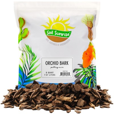Soil Sunrise 100% Organic Orchid Potting Bark, Natural USA-Sourced Pine Bark Additive