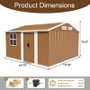 Brown Heavy-Duty Metal Outdoor Storage Shed with Windows, Lockable, All-Weather Waterproof Garden Tool Shed for Backyard or Lawn – Cuddlewood - 4 of 4
