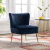 WestinTrends Phoebe Upholstered Tufted Velvet Accent Chair With Metal Leg - 2 of 4