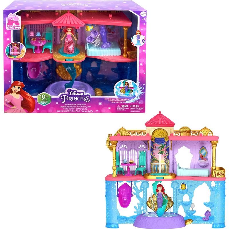 Disney Princess Ariel Stacking Castle Doll House with Small Doll, 1 of 7