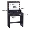 Vanity Desk Modern with Two-Tier Tabletop and LED Mirror for Bedroom Makeup Area -3irtyhousy - 4 of 4