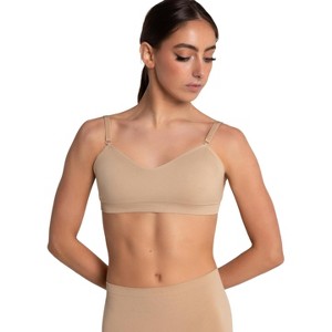 Capezio Women's Seamless Clear Back Sweetheart Bandeau Bra - 1 of 4