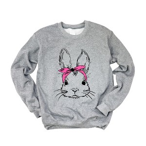Simply Sage Market Women's Graphic Sweatshirt Bunny With Bandana - 1 of 4