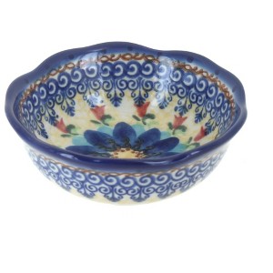 Blue Rose Polish Pottery 513 Vena Small Scallop Bowl - 1 of 1