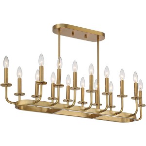 Stiffel Soft Gold Linear Pendant Chandelier 38 3/4" Wide Modern Open Frame 16-Light Fixture for Kitchen Island Dining Room House - 1 of 4