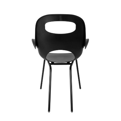 Matte Black Steel Cut-Out Outdoor Dining Chair
