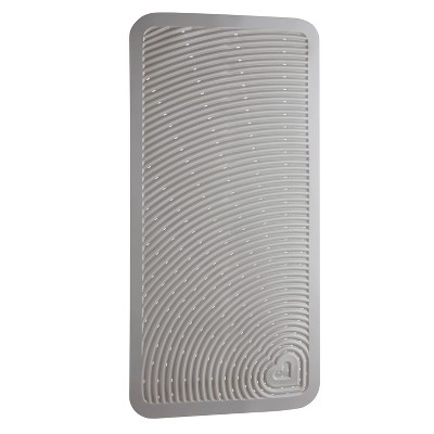 Gray Cushioned Bath Mat with Suction Cups for Kids