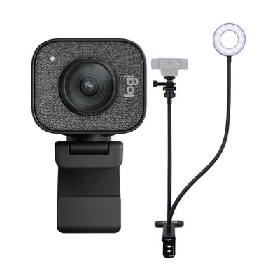 Logitech StreamCam Plus Webcam with Tripod (Graphite) and Knox Gear Webcam Stand