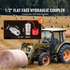 VEVOR 1/2" Flat Face Hydraulic Couplers, 1/2" NPT Skid Steer Hydraulic Quick Connect Couplers with 4 Dust Caps (ISO16028) - 3 of 4