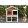ORRD 58" Wooden Rabbit Hutch - Indoor/Outdoor Cage w/Waterproof Roof, Stairs & Cleaning Tray for Small Pets - 4 of 4