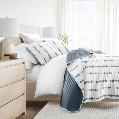 Geometric and Floral Modern Reversible Quilt and Shams Set - Becky Cameron