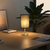 11.8" Brushed Antique Bronze Metal Table Lamp with Linen Cylinder Shade for Bedside, Living Room, Workspace, Bar, Hotel, or Display - 3 of 4