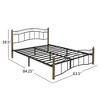 JUJABU Queen Size Metal Bed with Wavy Headboard & Footboard - 3 of 4