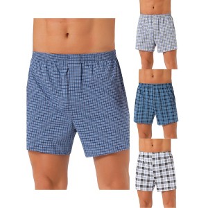 INSPIRE CHIC Men's 4 Pack Classic Plaid Pattern Boxer Shorts Underwear - 1 of 4