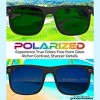 grinderPUNCH 2 Pack XL Polarized Big Wide Frame Large Head Fit Sunglasses for Sports Driving Fishing Glasses (Blue) - 3 of 4